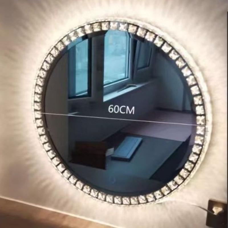 

Трендовое умное зеркало для ванной с сенсорным управлением и кристаллами - Зеркало для макияжа в французском стиле Touch Infinite Dimming