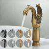 Basin Faucets New High Swan Faucet Arch Design Luxury Wash Mixer Brass Hot And Cold Taps Gold Plated Single Hole Tap