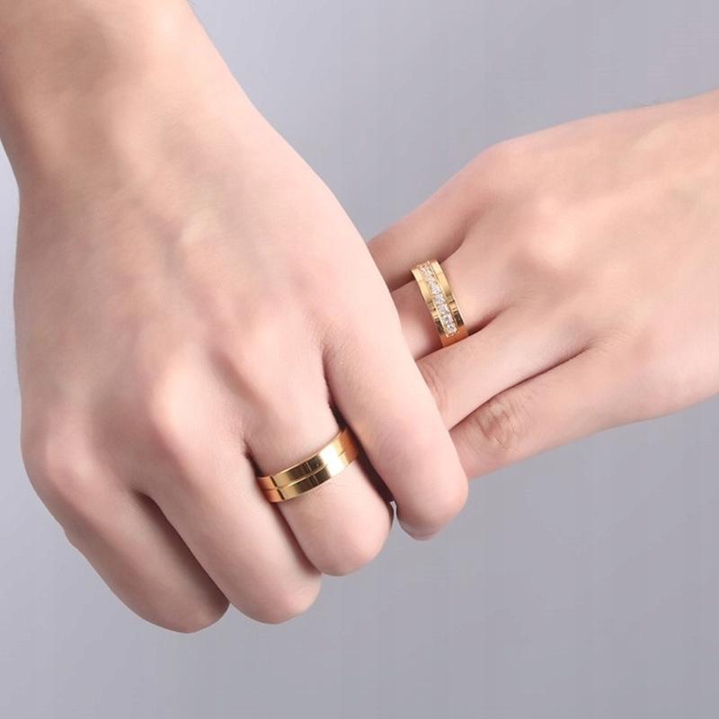 Gold Wedding Ring 316L Steel Size 28