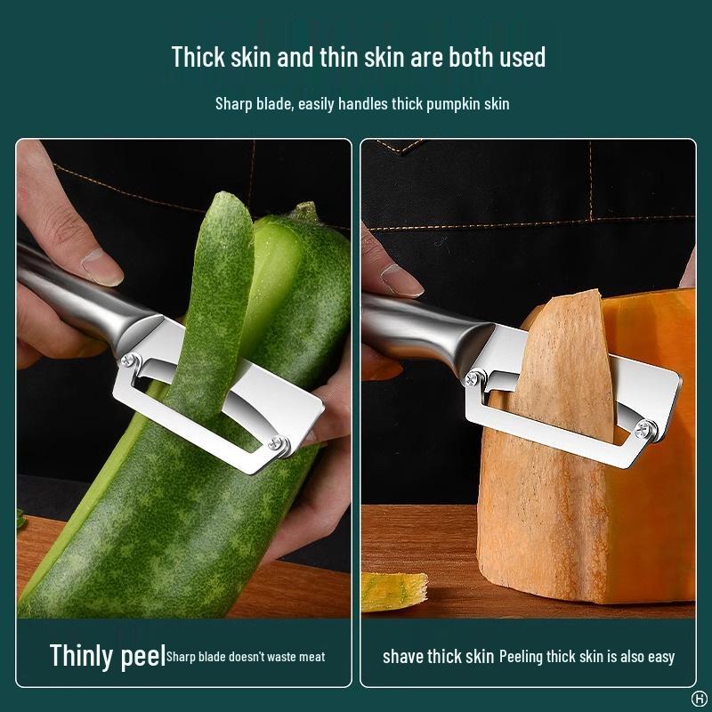 Stainless Steel Winter Melon & Sugar Cane Peeler - Sharp Commercial Kitchen Tool for Hard Skins & Pumpkins