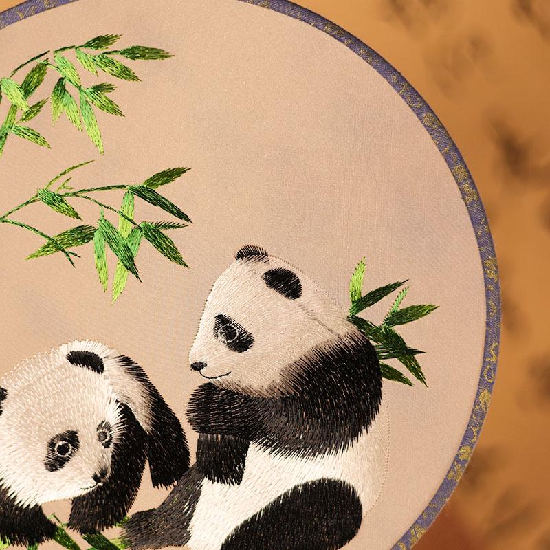 Double-sided Embroidered Round Fan: Ancient Style Suzhou Hanfu Dance Accessory