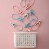 Set of 24 Clothespins In 7 Colors, with Cord, Non-Slip, Strong, for Pole Use, Futon Pegs, Plastic, for Indoor and Outdoor Drying, Non-Slip, Windproof,