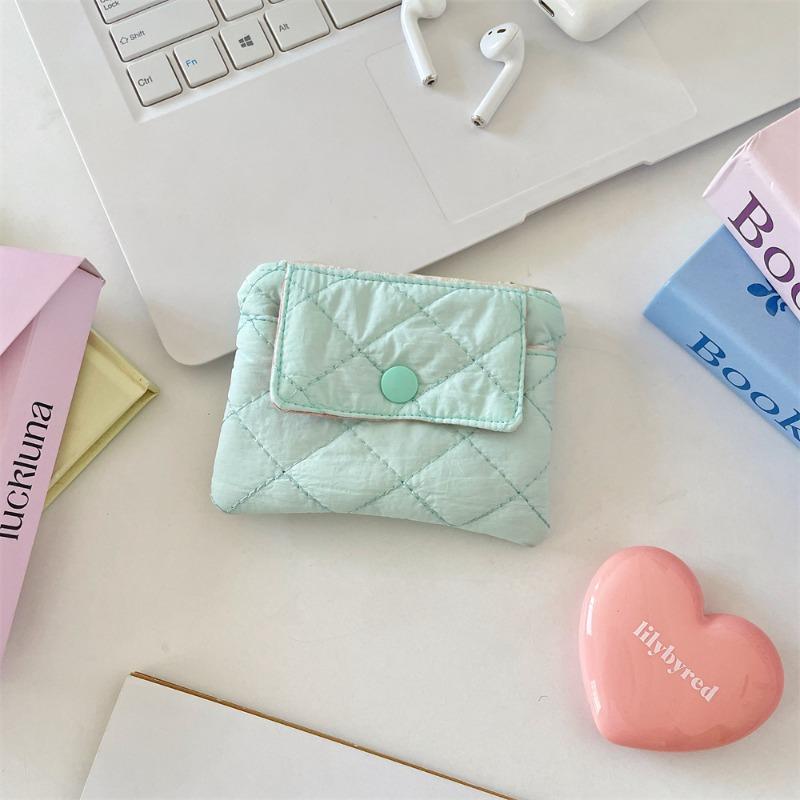 Quilted rhombus grid change bag snap card bag storage bag certificate bank card multi-function finishing small bag