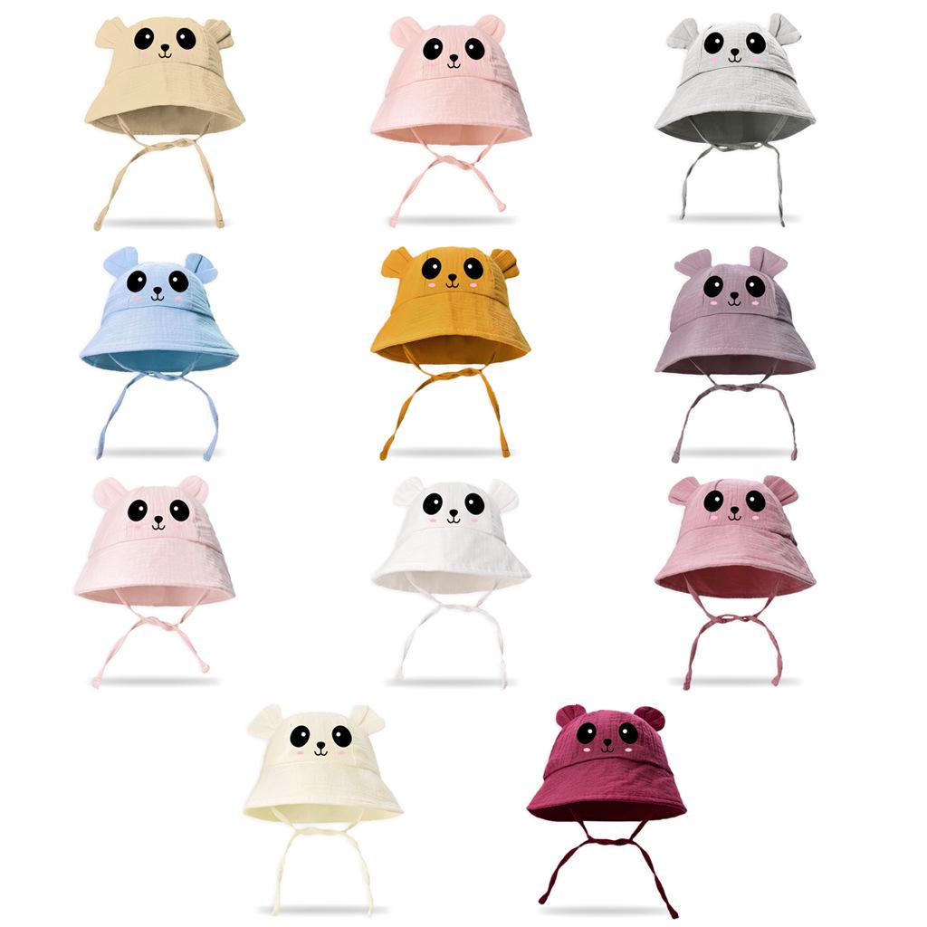 Neuer Little Bear Musselin Fischerhut für Kinder - Frühling/Sommer Baby Sonnenhut