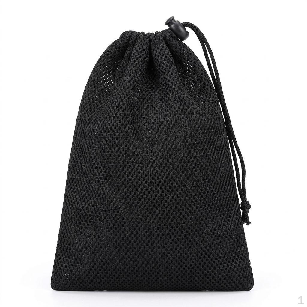 Drawstring Mesh Bag for Kitchen Storage, Camping Cookware Organiser, Versatile Polyester Net Pouch