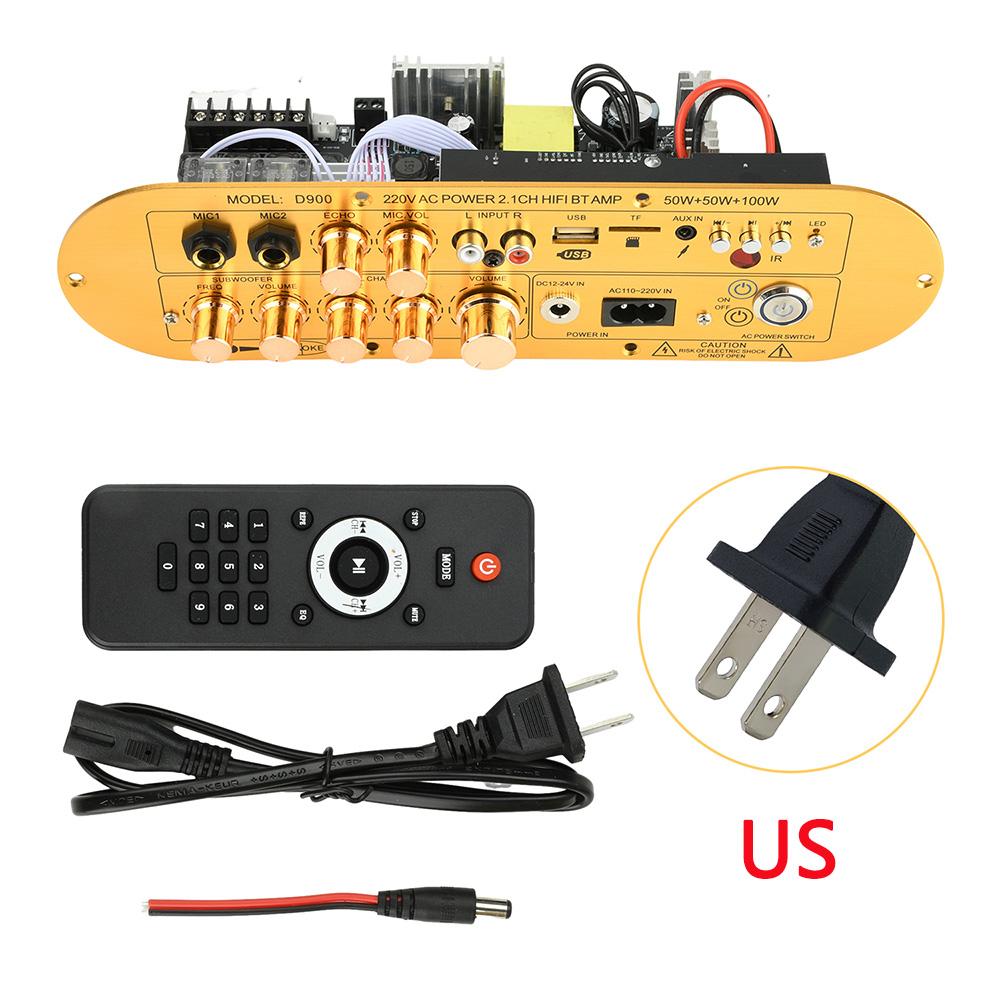 D900 Bluetooth 5.0 Amplifier Board 50W+50W+100W 2.1 Channel HiFi Subwoofer Audio AMP for Outdoors Car Home Karaoke DIY Speakers