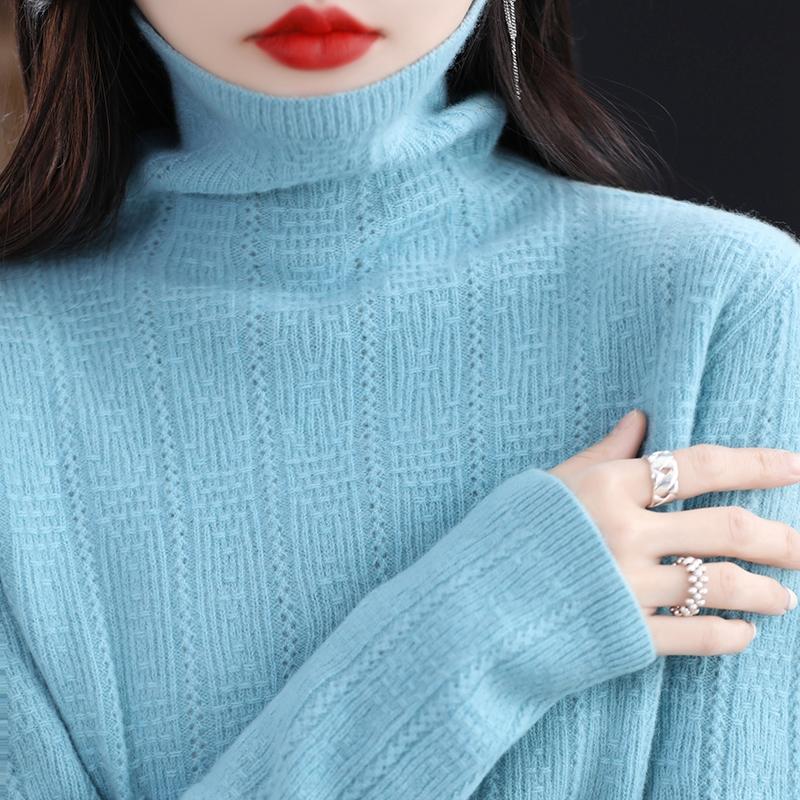 Dámský kašmírový svetr Qinghe kašmír 30% kašmír 70% vlna Dámský podzimní a zimní kašmírový svetr měkký a teplý