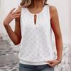 Sommer Damen Elegante Ärmellose Weste - Halbtransparent Rundhals Leichtes Oberteil, Mittlere Dehnung Lässig