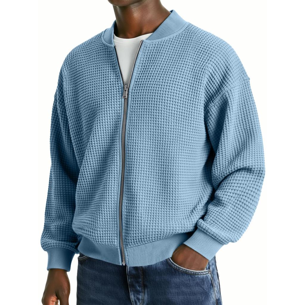 Men's Leisure Sports Round Neck Waverg Long Sleeves Coat