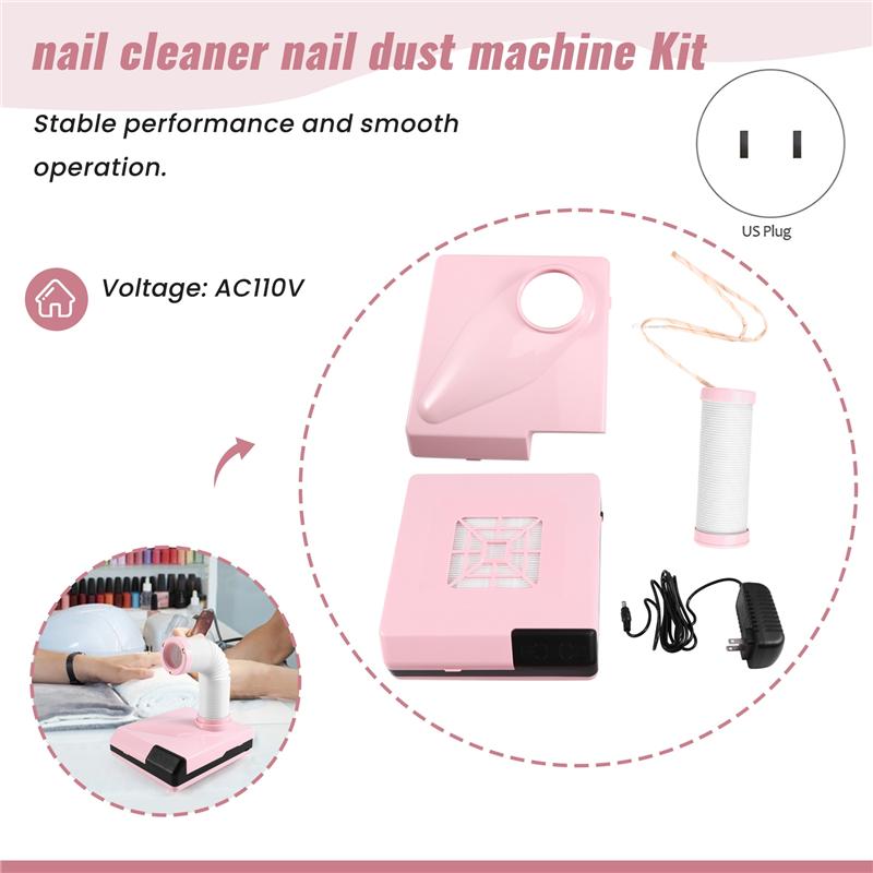 

60W High Power Nail Cleaner Dual Vertical Filter Nail Nail Dust Machine NONE