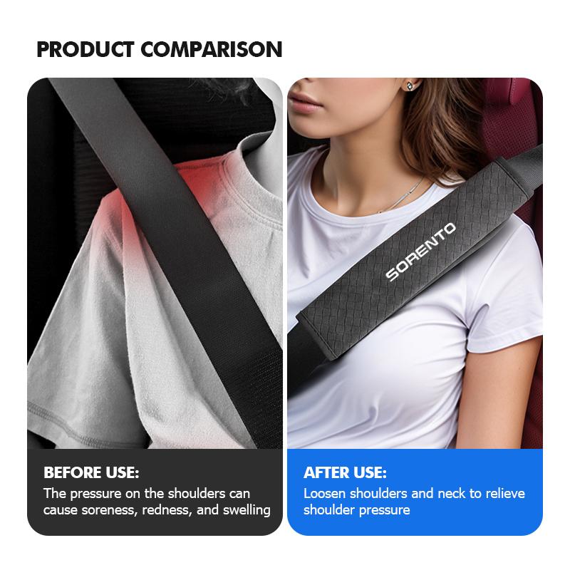 Leather Car Seat Belt Shoulder Pad Shoulder Strap Protection Pad For KIA Ceed Rio K5 K2 Optima Soul Picanto Stonic Venga Rnqt40