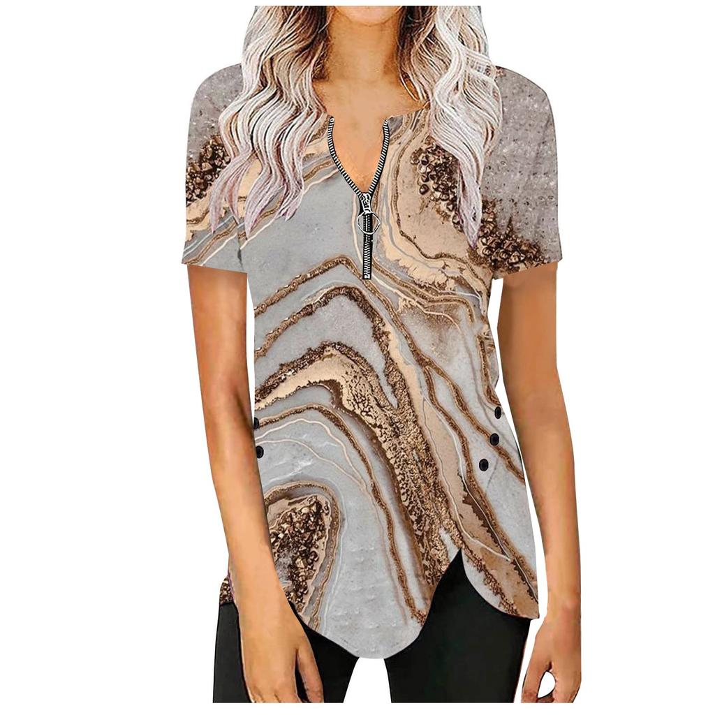 Women's Fashion Casual Comfortable Short Sleeve Printed Top