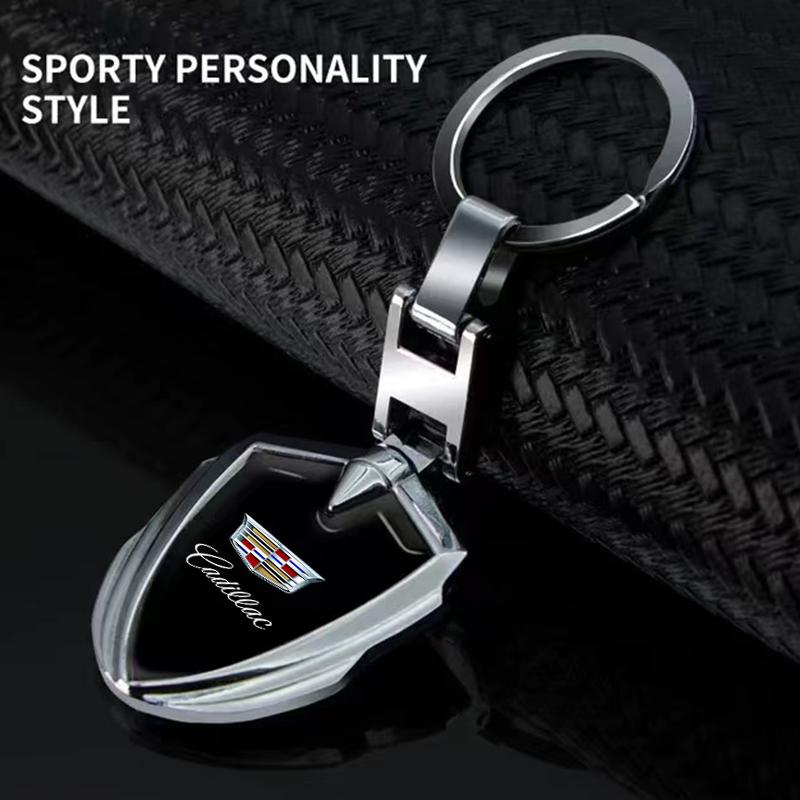 1PCS 3D Metal Car Logo Key Rings Keyring Logo Stying Shield Shaped Keychain For Cadillac XT5 XTS CTS BLS SLS DTS SRX Escalade Tiburon Deville