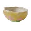 Creative hand pinched irregular ceramic bowl ins style girl heart lovely dessert yogurt bowl breakfast oatmeal bird's nest bowl