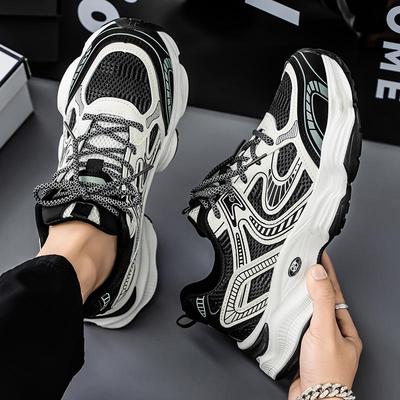 Spring Men's Shoes New Breathable Mesh Shoes Men's Trend Versatile Platform Sports Shoes Casual Dad Trendy Shoes