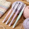 DIY Garn Weben Stricknadeln Bastelwerkzeuge 5 Stück Florales Harz Häkelnadeln Set 8/10/12/15/20mm Ergonomischer Anti-Rutsch-Griff