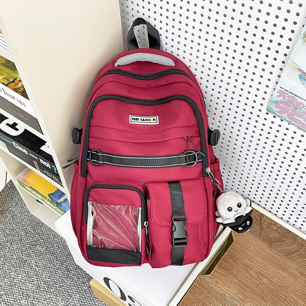 Schoolbag Retro Tooling Large-capacity Schoolbag Female Korean Version High School Student Junior High School Student Contrasting Color Backpack Male