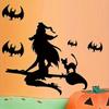 Halloween 3D Night Light Bat Wall Stickers, Witch Bat Broom Flying Stickers, Pumpkin House Horror Stickers