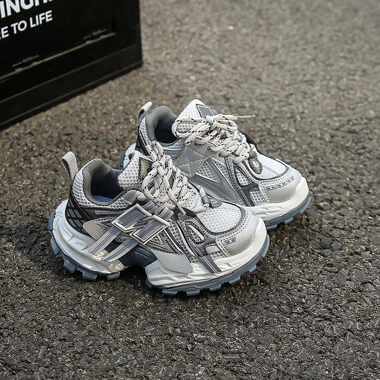 Soft Leather Edition~ Children's Sneakers 2025 Summer New Boys Mesh Breathable Mesh Shoes Girls Single Mesh Dad Shoes