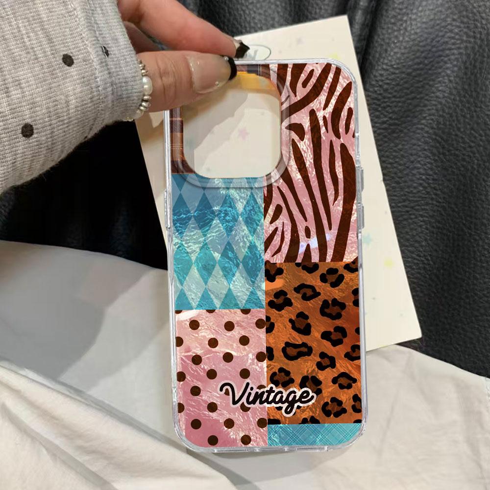 Capa de Celular Coreana Quatro Cores Padrão Leopardo Casal para iphone 17 Pro Max 16 14 7 Plus 16e 8 X XS 12 15 13 Pro 11 XR Capa