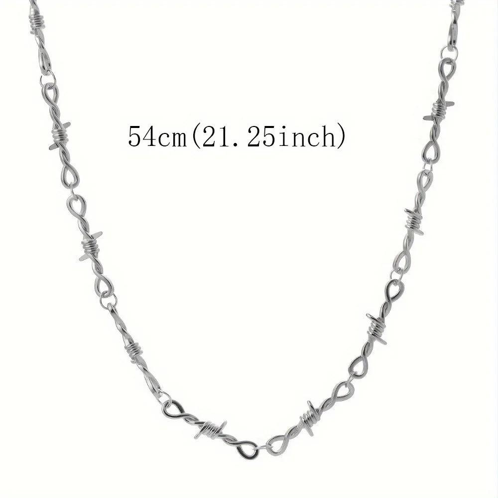 Unisex Choker Necklace Men's Women Hip-hop Gothic Punk Barbed Wire Little Thorns Chain Choker Jewelry Gifts