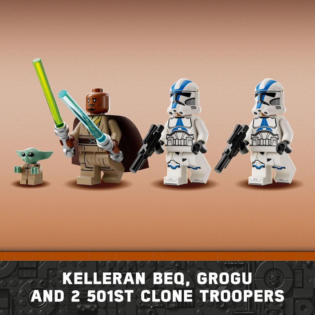 LEGO Star Wars BARC Speeder Útěk Hračka Mandalorian Stavebnice pro děti 4. květen je s tebou Dekorace Kellanbek a Grogu Hračky Star Wars