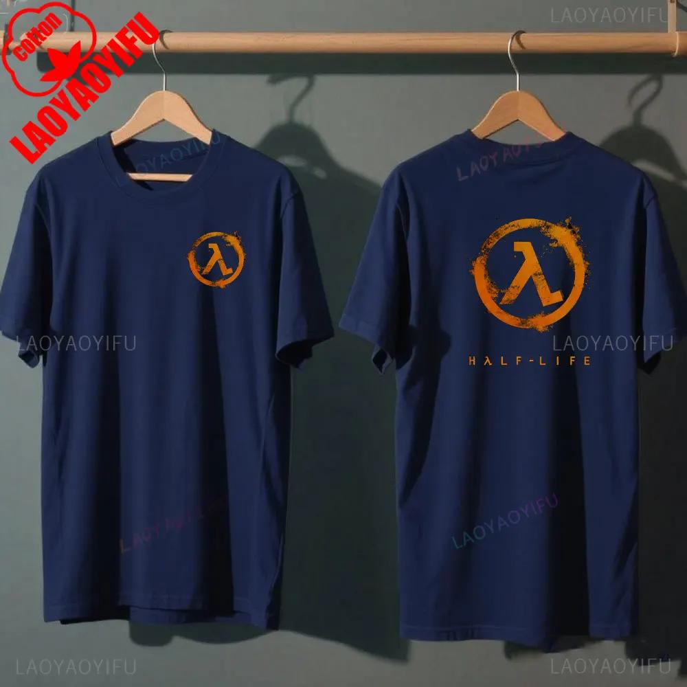 Half Life Classics Logo Lambda in Tops & Tees Cotton T-shirt Vintage Unisex Clothing Graphic T Shirts Streetwear Shirts