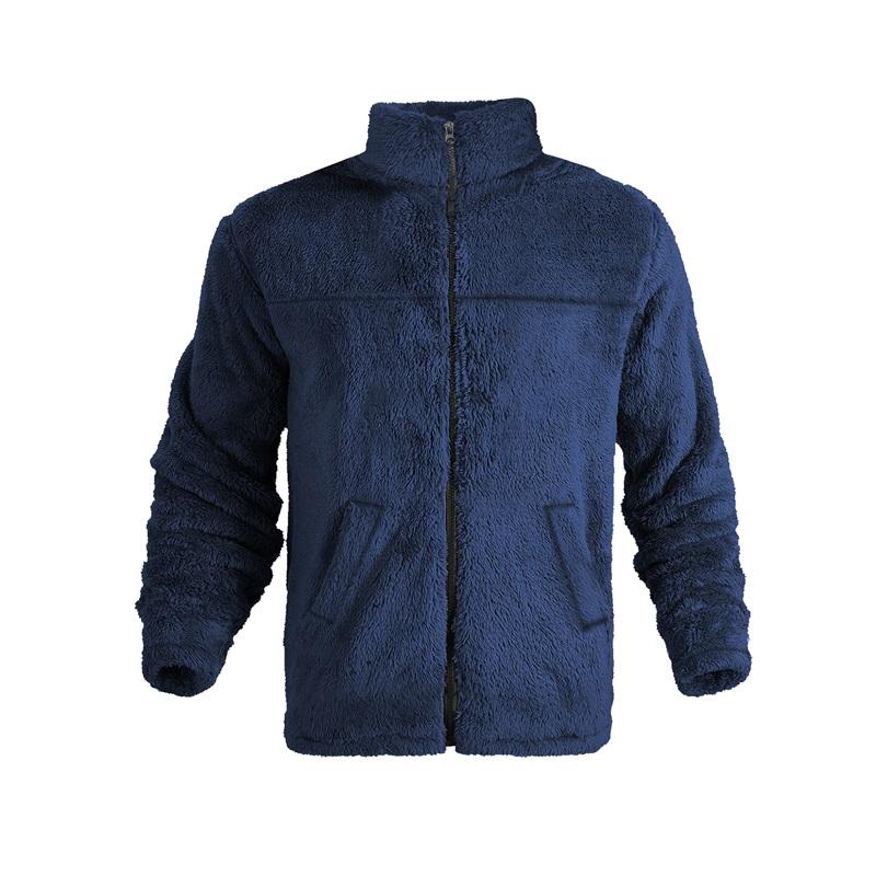 Men's Standing Collar Fleece Top With Zipper Oversized Casual Jacket For Autumn And Winter