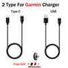 1 meter Type C USB-ladekabel for Garmin Fenix 8 7 7S 7X 6 6S 6X Lader Vivoactive 3 4 5 4S Venu 2 2S med støvplugg