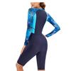 Swimsuit Women's Long-sleeved Printed Splicing Surf Suit, Sun Protection Conservative Flat-angle Jellyfish Suit Swimsuit