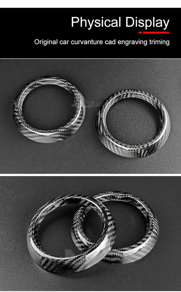 AIRSPEED Carbon Fiber Air Vent Interior Panel Decorative Cover for Chevrolet Camaro 2016-2021, Stain and Scratch Resistant, Set of 2