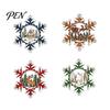 Wooden Snowflake Ornaments for Holidays 4 Pcs Christmas Ornaments, Rustic Hanging Decoration with Vintage Style Tree Pendants Elk Village House Design