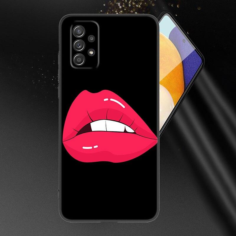 Custodia per telefono Bellezza Labbra Rosse Per Samsung Galaxy A21 A30 A50 A52 S A13 A22 A32 4G A23 A33 A53 A73 5G A12 A31 A51 A70 A71 A72 Cover