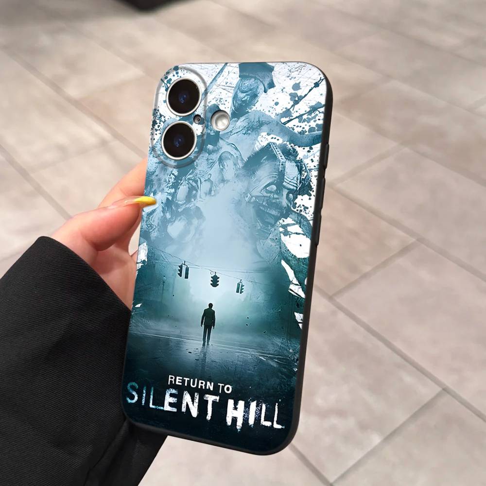 Horror Games S-Silent H-Hill Phone Case For IPhone 17 16 15 14 13 12 11 Pro Max Plus Mini Silicone Black Cover