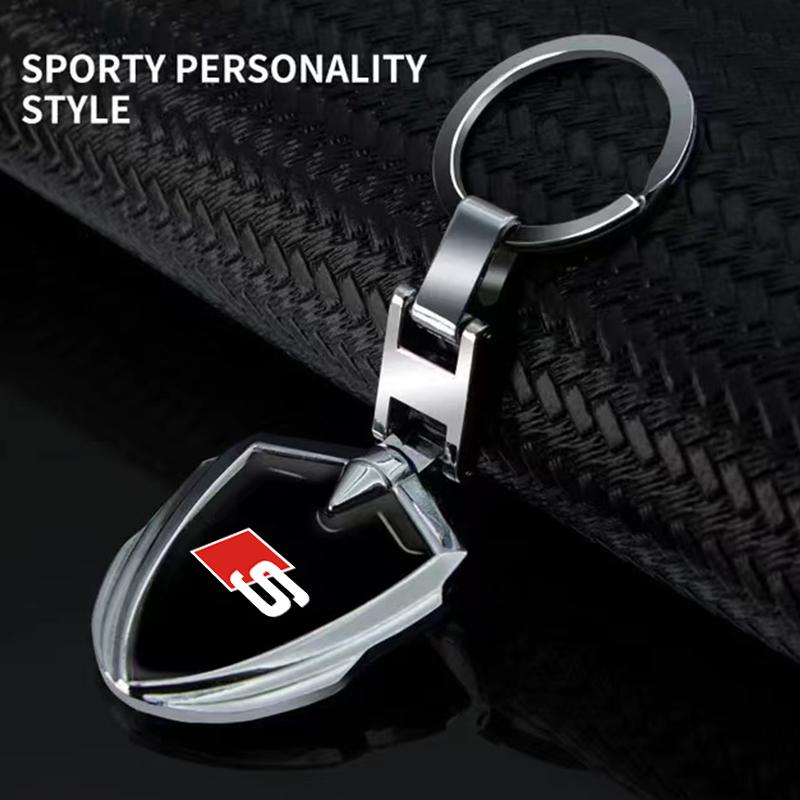 

1Pcs Car Emblem Stying Metal Key Rings Shield Shaped Keychain For Audi Q3 Q5L Q7 Q2L S4 S5 S6 S7 S8 TT RS3 RS4 A6L A4L A3 A4 A7 A5 B5 B6 B7 B8 B9 8P sline