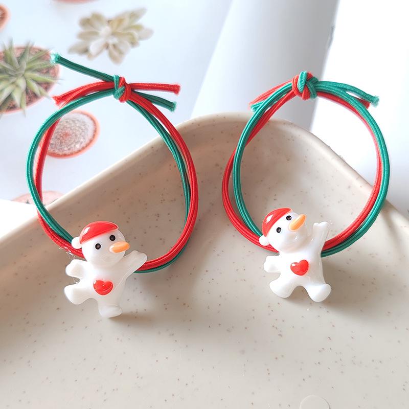 2024 Christmas Santa & Reindeer Hair Ties - High Elasticity (2-Pack)