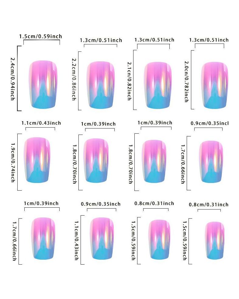 24pcs/Box Detachable Ballerina False Nails Wearable Fake Nails Full Cover Laser Nail Tips Manicure Tool Press On Nails