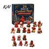 PVC Action Figures Red Bird Christmas Advent Calendar, 24 Unique Miniature Collectible Doll Ornaments Figurines, Tree Hanging for Holiday Gifts
