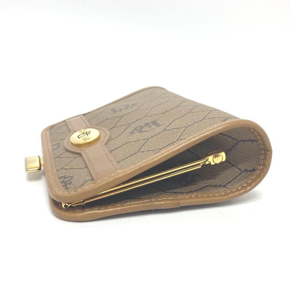 Dior Kisslock coin purse case coin purse Leather Brown/GoldHardware