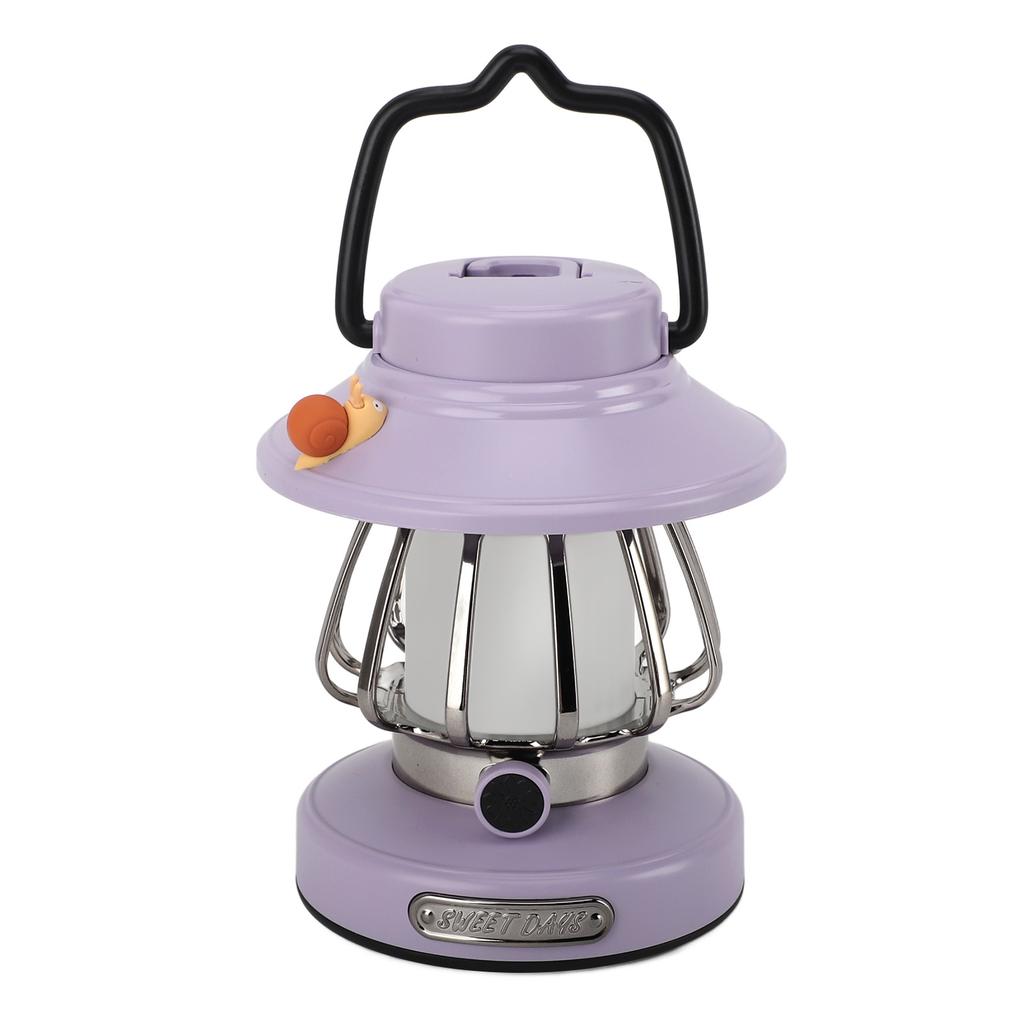 Retro Rechargeable Camping Lantern Infinite Dimming 3 Color Temperature Camping Lantern Portable Tent Light Emergency Light