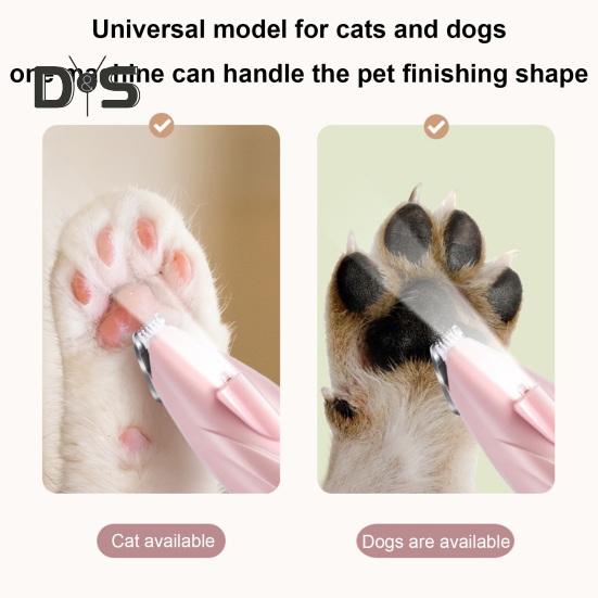 Electric Pet Hair Trimmer USB Rechargeable Dog Clipper with LED Light Quiet Pet Claw Trimmer for Cats Dogs Paws Face Ears