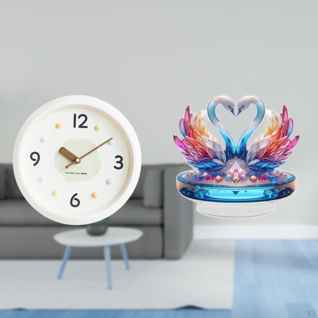 Contemporary Round Wall Clock Sculpture Quiet Numerals Decorative Home Office Study Room Acrylic