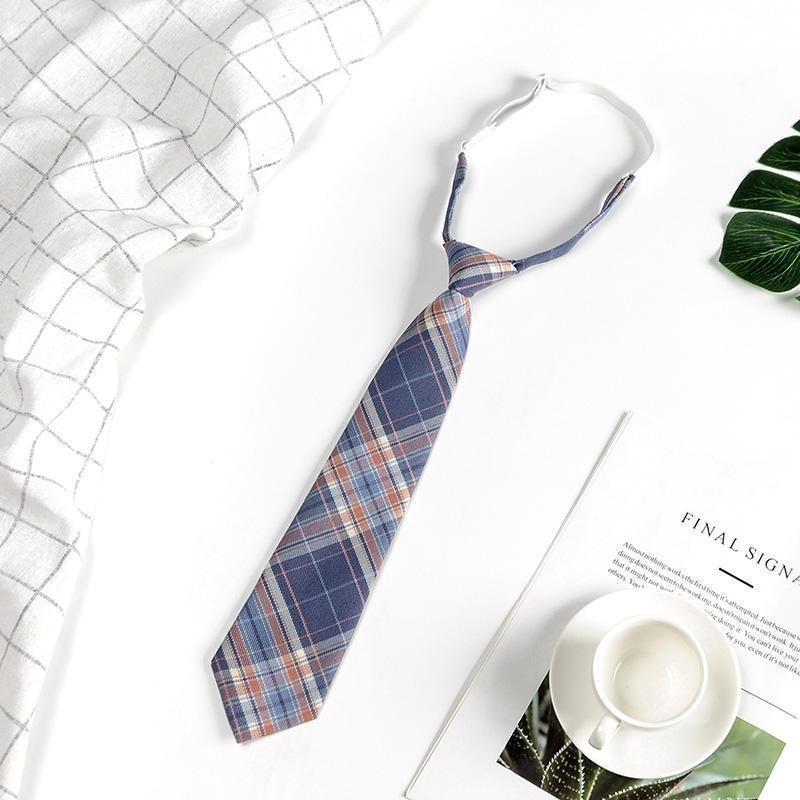 Childrens Tie With Solid Color Striped Check Pattern Polyester For School Uniforms