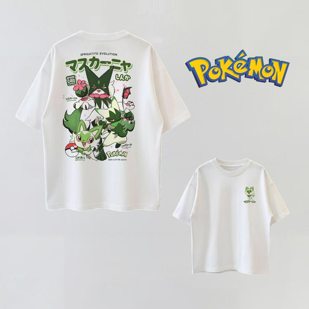 Summer Anime PokéMon Cosplay Tshirt Cotton Short Sleeve Tops Casual Loose Retro Tshirt Unisex Unisex Kids Family Matching Outfits