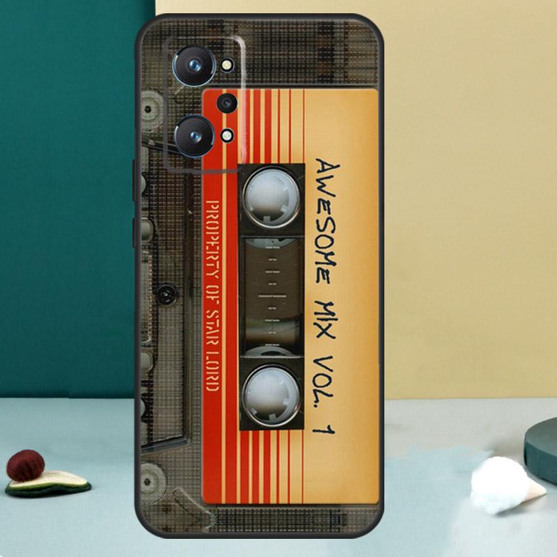 

Retro Cassette Tape Vintage For Realme GT 6T 5 6 GT 7 Pro C67 C75 C61 C55 C53 C51 C21Y C25S 10 11 12 13 14 Pro Plus Case Realme GT5 Pro