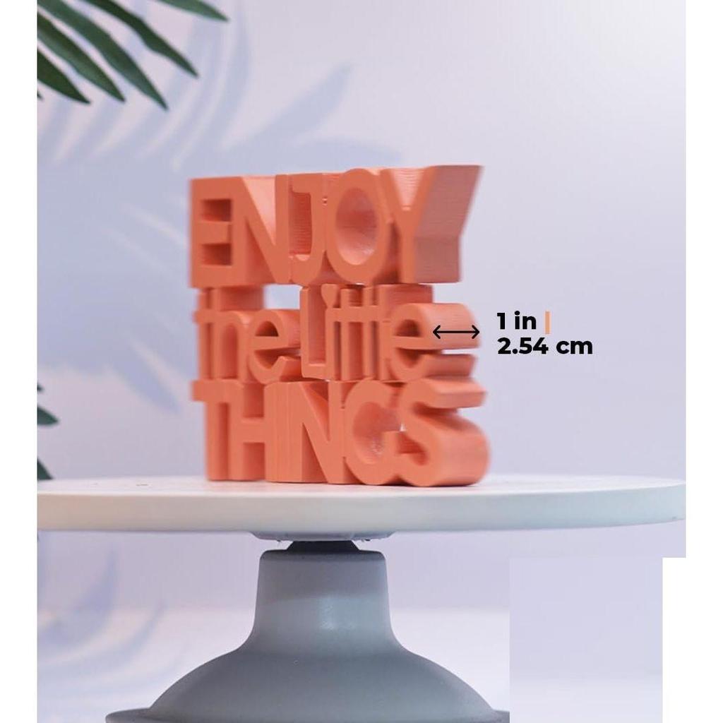 Genieße die kleinen Dinge - Rosa Tischdeko: Perfekt für Zuhause, Büro, Schreibtisch oder Regal. Ausgefallenes Zimmerdekorations-Schmuckstück