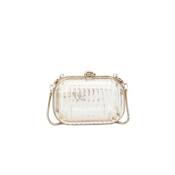 Acrylic box shoulder bag 2025 new fashion transparent jelly bag ins women's chain crossbody bag