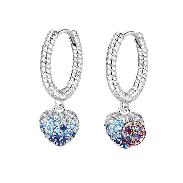 100 % echte 925 Silber Ohrringe Schneeflocke Zirkon Herzform Gold Roségold Zirkon Schmuck funkelnden Creolen Anhänger