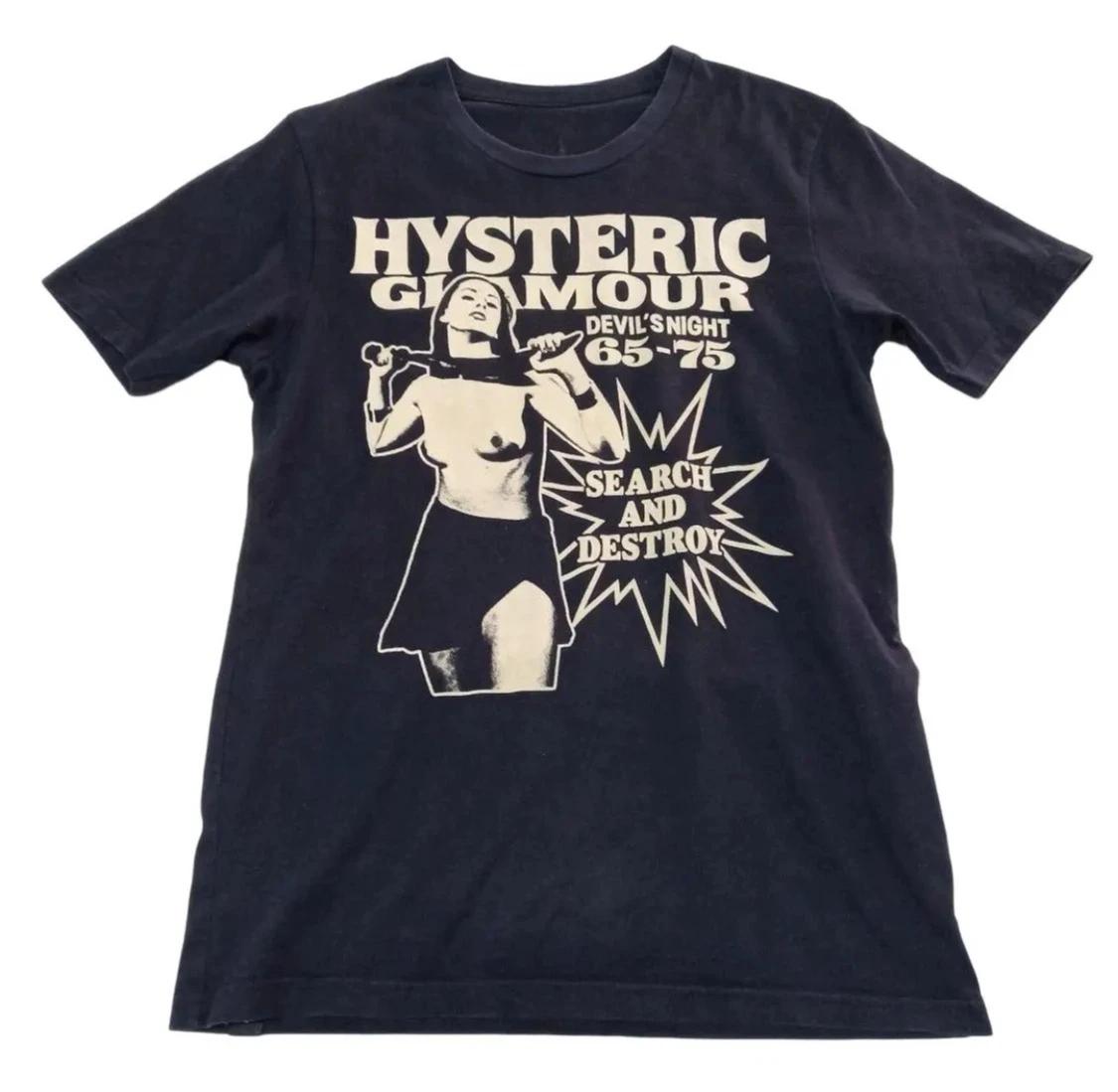 

Футболка Hysteric Glamour в стиле ретро 90-х, переиздание, угольного цвета, для мужчин и женщин, графическая футболка Y2k с коротким рукавом, унисекс, мужская, женская, летняя 4XL