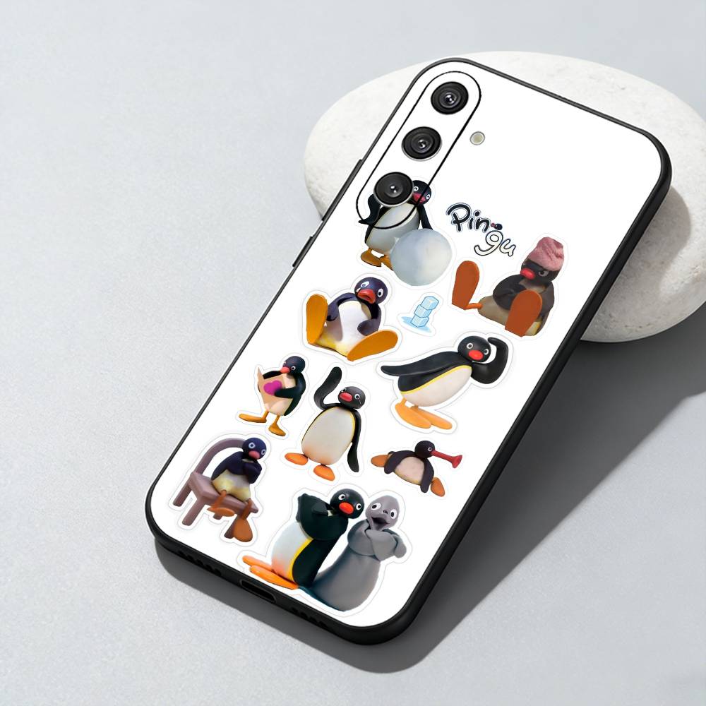 P-Pingu Penguin Funny Cut Phone Case For Samsung Galaxy A73,A72,A71,A70,A52,A51 Others Soft Black Cover